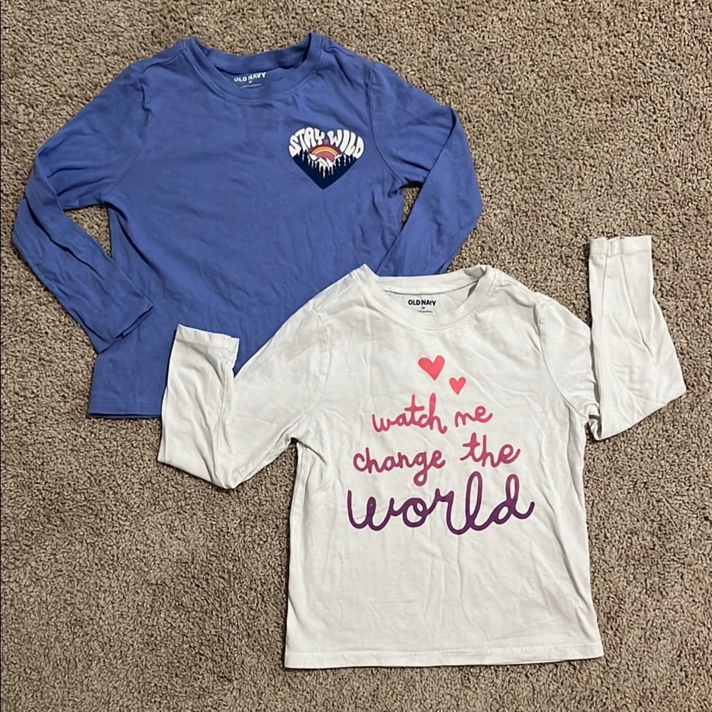 Old Navy Long Sleeve Tees Blue and White